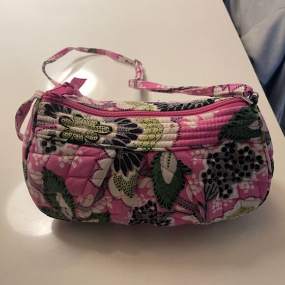 VERA BRADLEY PRISCILLA PINK LIZZY SMALL CROSSBODY PURSE ZIP CLOSE Preowned - Picture 1 of 4